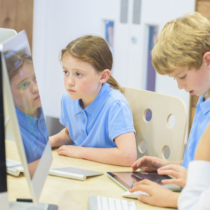 Students working on their computers