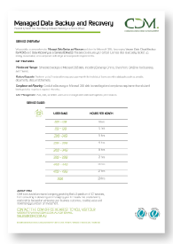 Managed Data Backup and Recovery Services Catalogue