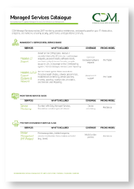 Managed Services Catalogue