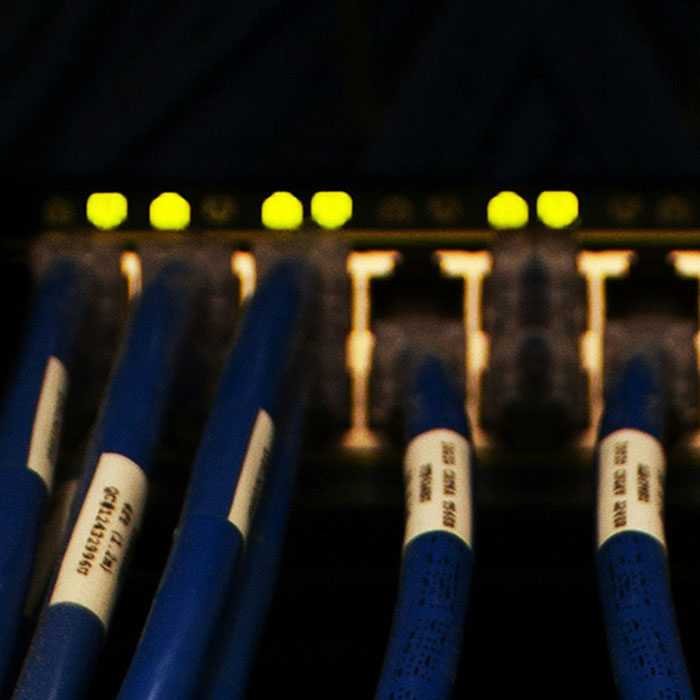 network cables connect to a router